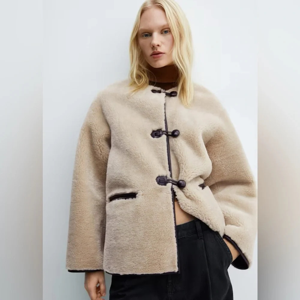 MANGO Faux Fur Coat